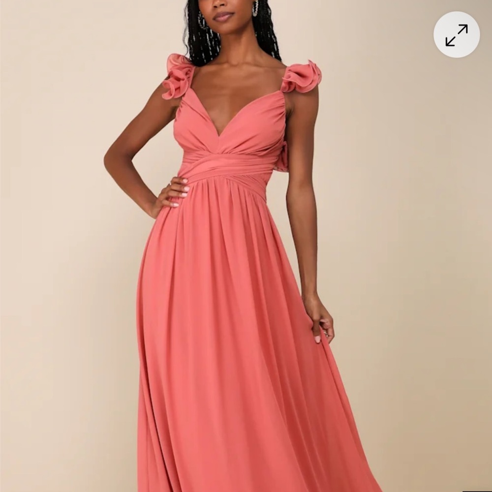 Lulu's Coral Maxi Dress